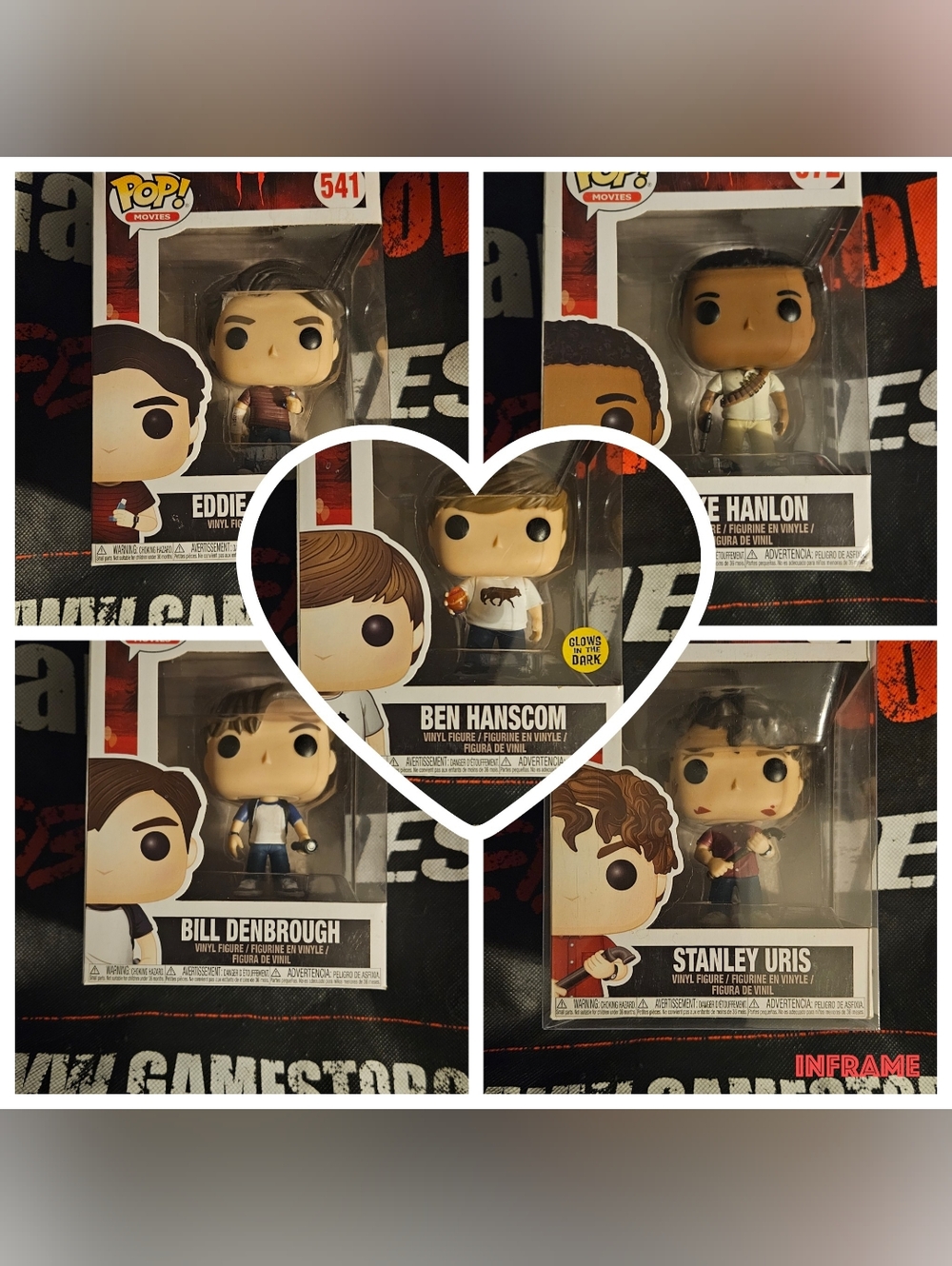 5 Funko Pop! IT, Eddie, Stanley, Mike, Bill, Ben